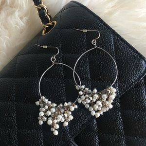 Faux Pearl Statement Earrings